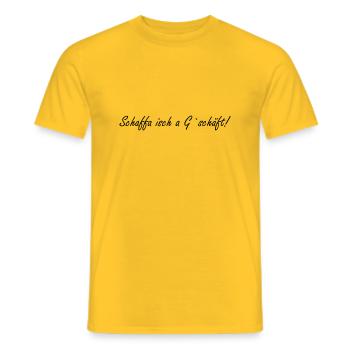 Arbeit ist ein Geschäft - Männer T-Shirt - Gelb - Vorne - AI Model Male 178 dark (178cm)