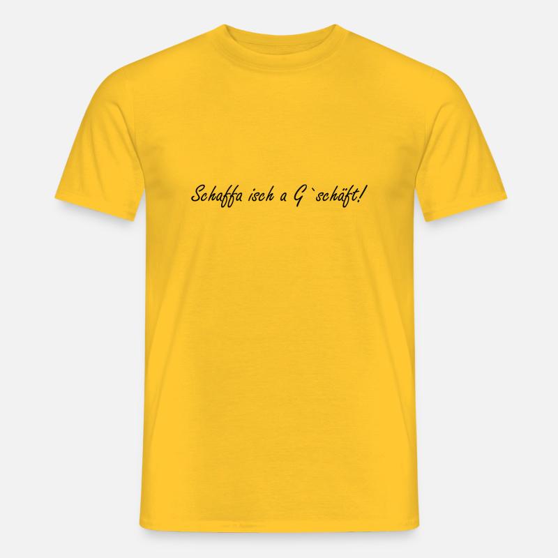 Arbeit ist ein Geschäft - Männer T-Shirt - Gelb