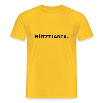 Nütztjanix - Männer T-Shirt - Gelb - Vorne - AI Model Male 178 dark (178cm)