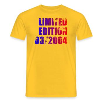 20e anniversaire édition limitée 03/2004 - T-shirt homme - jaune - Devant - AI Model Male 178 dark (178cm)