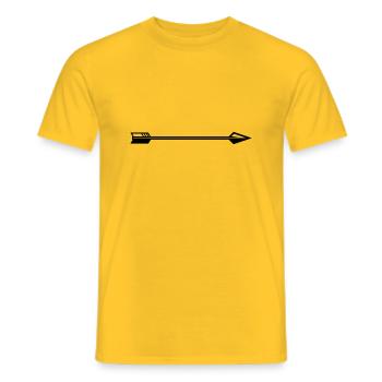 Bottom right arrow and arrow at the bottom left - Men's T-Shirt - yellow - Front - AI Model Male 178 dark (178cm)