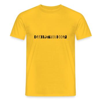Caressez votre chien en disant - T-shirt homme - jaune - Devant - AI Model Male 178 dark (178cm)