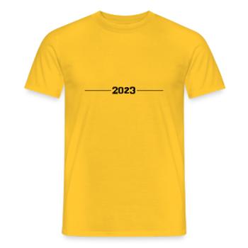 2023 - Männer T-Shirt - Gelb - Vorne - AI Model Male 178 dark (178cm)