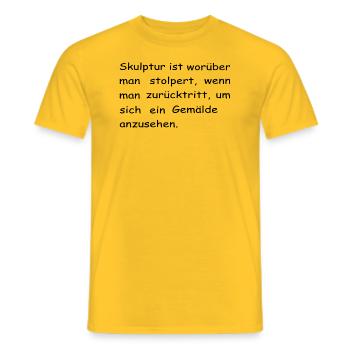Skulptur ist worüber man stolpert - Männer T-Shirt - Gelb - Vorne - AI Model Male 178 dark (178cm)