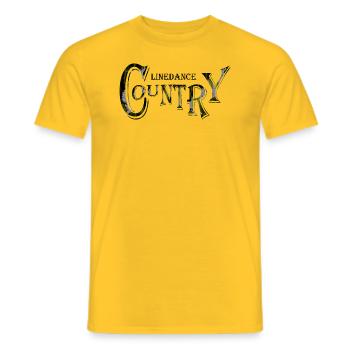 Linedance Country - Männer T-Shirt - Gelb - Vorne - AI Model Male 178 dark (178cm)