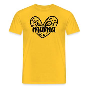 Mama Leopard Herz - Männer T-Shirt - Gelb - Vorne - AI Model Male 178 dark (178cm)