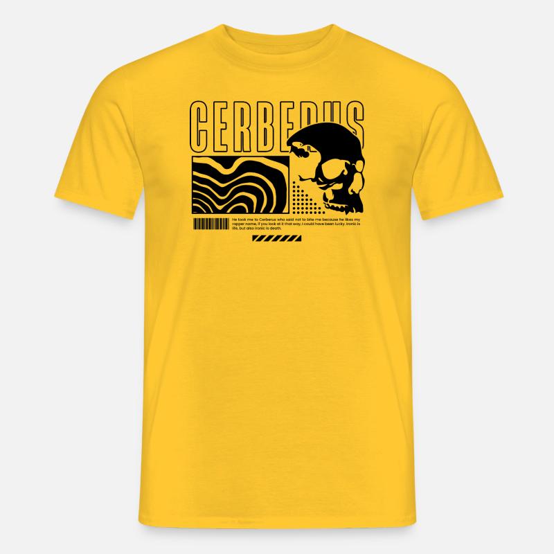 Schwarzer Cerberus - Männer T-Shirt - Gelb