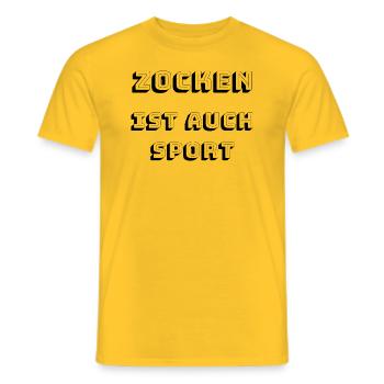 Gamer Outfit / Geschenkidee - Männer T-Shirt - Gelb - Vorne - AI Model Male 178 dark (178cm)