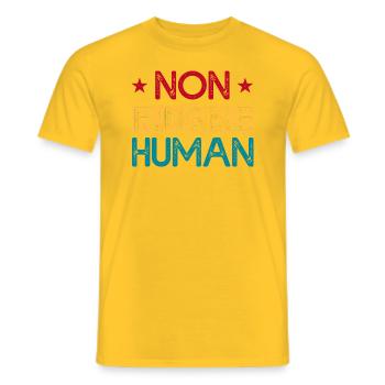 Non Fungible Human - Men's T-Shirt - yellow - Front - AI Model Male 178 dark (178cm)