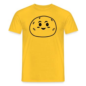 Patate avec visage souriant - T-shirt homme - jaune - Devant - AI Model Male 178 dark (178cm)
