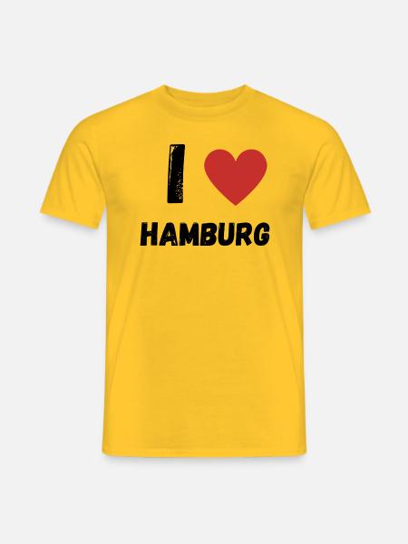 I Love Hamburg - Männer T-Shirt - Gelb