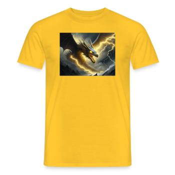 Thunder Dragon - Men's T-Shirt - yellow - Front - AI Model Male 178 dark (178cm)
