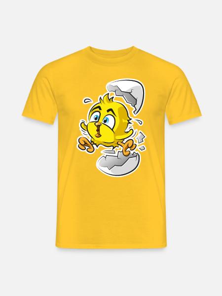 Küken aus dem Ei - Männer T-Shirt - Gelb