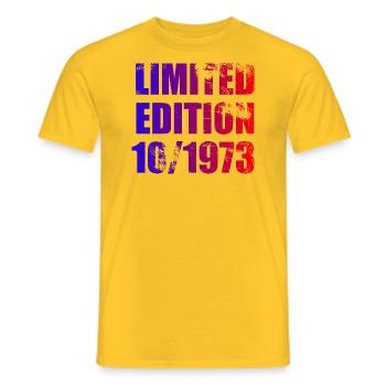 50th Birthday Limited Edition 10/1973 - Men's T-Shirt - yellow - Front - AI Model Male 178 dark (178cm)