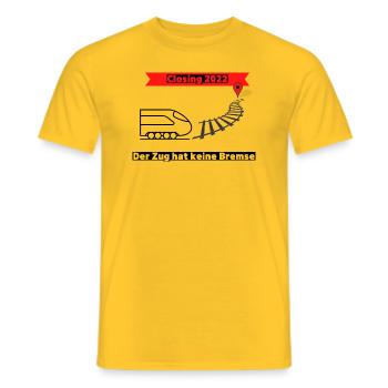 Der Zug hat keine Bremse - Mallorca Closing - Männer T-Shirt - Gelb - Vorne - AI Model Male 178 dark (178cm)