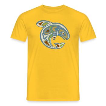 Native American Totem ORCA Killer Whale 3 - Männer T-Shirt - Gelb - Vorne - AI Model Male 178 dark (178cm)