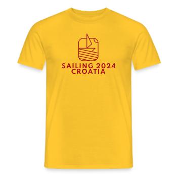 sailing croatia 2024 rot 1 - Männer T-Shirt - Gelb - Vorne - AI Model Male 178 dark (178cm)