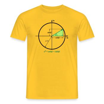 Eulersche Formel im Einheitskreis - Männer T-Shirt - Gelb - Vorne - AI Model Male 178 dark (178cm)