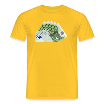 Euro banknotes - Men's T-Shirt - yellow - Front - AI Model Male 178 dark (178cm)