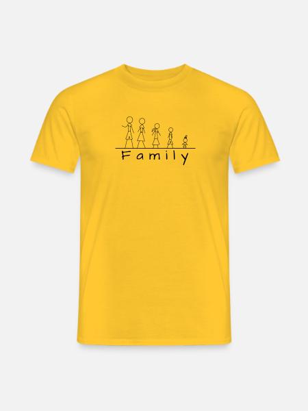 Stick figure family - Men's T-Shirt - yellow