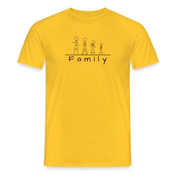 Famille de figurines en bâton - T-shirt homme - jaune - Devant - AI Model Male 178 dark (178cm)