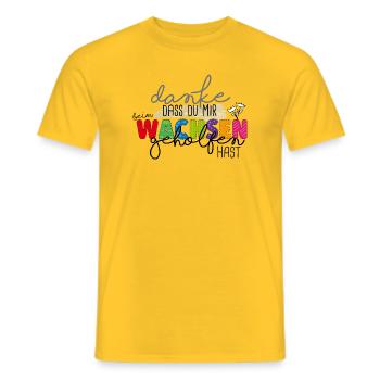 Danke für's Wachsen - Männer T-Shirt - Gelb - Vorne - AI Model Male 178 dark (178cm)