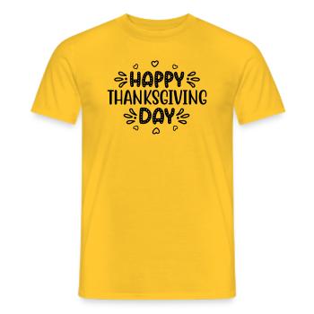 Happy Thanksgiving Day - Men's T-Shirt - yellow - Front - AI Model Male 178 dark (178cm)