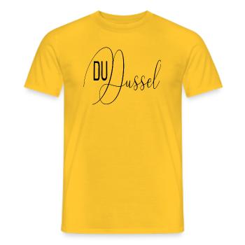 Du Dussel - Geschenkidee - Männer T-Shirt - Gelb - Vorne - AI Model Male 178 dark (178cm)