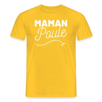 maman poule - T-shirt homme - jaune - Devant - AI Model Male 178 dark (178cm)