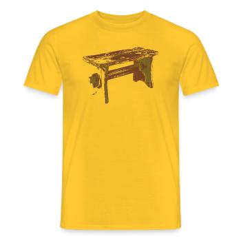 Wooden Stool - Wood Shamer - Men's T-Shirt - yellow - Front - AI Model Male 178 dark (178cm)