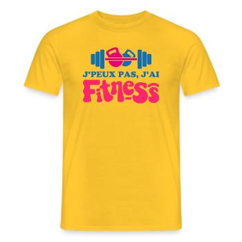 Je peux pas j ai fitness - T-shirt homme - jaune - Devant - AI Model Male 178 dark (178cm)