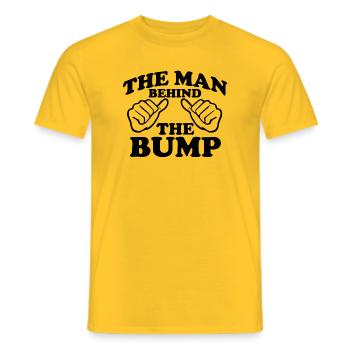 The man behind the bump - Men's T-Shirt - yellow - Front - AI Model Male 178 dark (178cm)