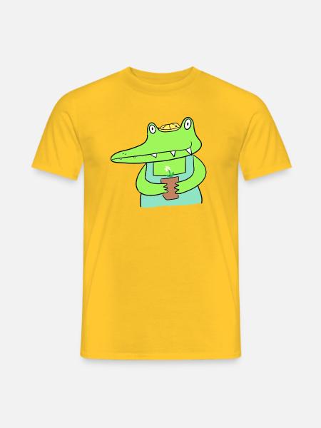 Kroko-Gardening - Männer T-Shirt - Gelb