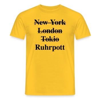 New York London Tokio - Ruhrpott - Männer T-Shirt - Gelb - Vorne - AI Model Male 178 dark (178cm)