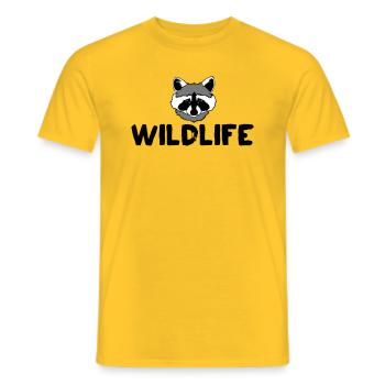 Texte sur la faune viverrière - T-shirt homme - jaune - Devant - AI Model Male 178 dark (178cm)