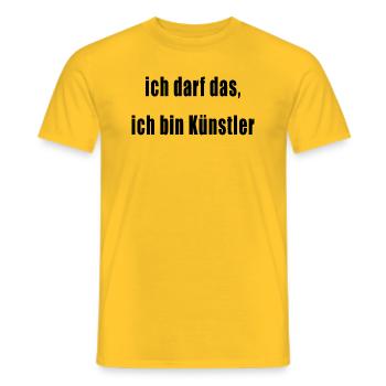 ich darf das ich bin künstler impact - Männer T-Shirt - Gelb - Vorne - AI Model Male 178 dark (178cm)