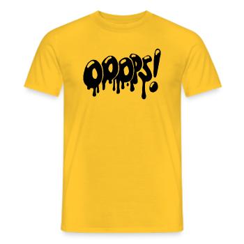 OOOPS! Graffiti Style - Männer T-Shirt - Gelb - Vorne - AI Model Male 178 dark (178cm)