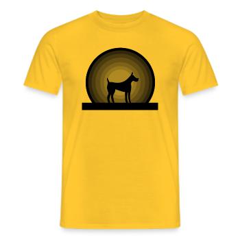 Chien chien - T-shirt homme - jaune - Devant - AI Model Male 178 dark (178cm)