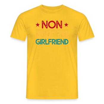 Non Fungible Girlfriend - Men's T-Shirt - yellow - Front - AI Model Male 178 dark (178cm)