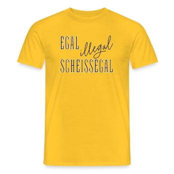 Egal Illegal Scheißegal - Text Spruch summitXpeak - Männer T-Shirt - Gelb - Vorne - AI Model Male 178 dark (178cm)