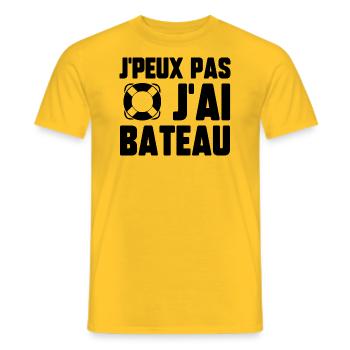 J’peux pas j’ai bateau - T-shirt homme - jaune - Devant - AI Model Male 178 dark (178cm)