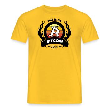 This is my Bitcoin Shirt - Männer T-Shirt - Gelb - Vorne - AI Model Male 178 dark (178cm)