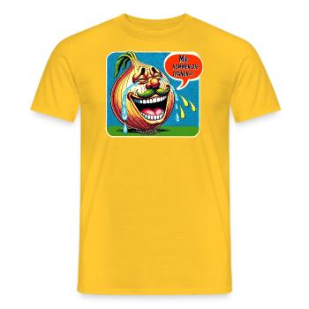 Mir kommen die Tränen. - Männer T-Shirt - Gelb - Vorne - AI Model Male 178 dark (178cm)