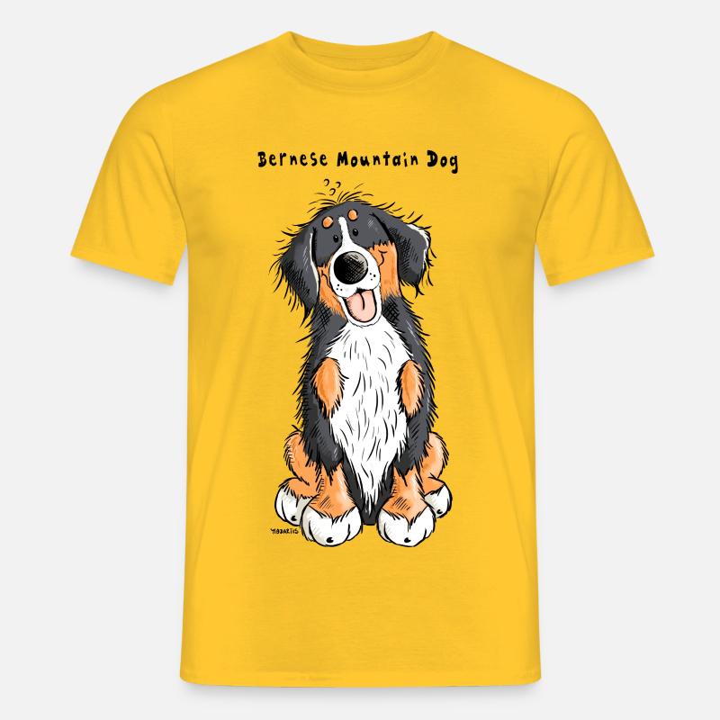 Berner Sennenhund mach Sitz - Männer T-Shirt - Gelb