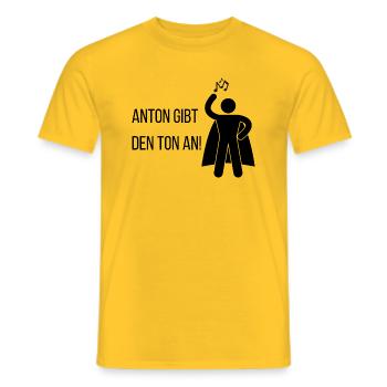 Anton gibt den Ton an! - Männer T-Shirt - Gelb - Vorne - AI Model Male 178 dark (178cm)