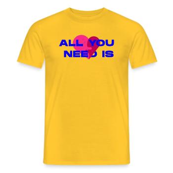 All You Need Is Love - Männer T-Shirt - Gelb - Vorne - AI Model Male 178 dark (178cm)