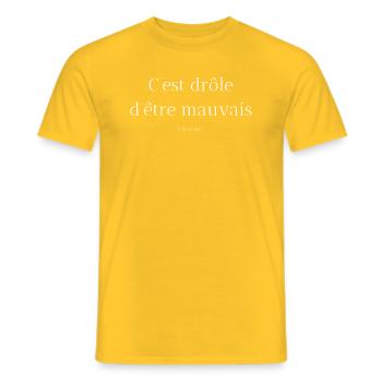 Drôle d'être mauvais? - T-shirt homme - jaune - Devant - AI Model Male 178 dark (178cm)