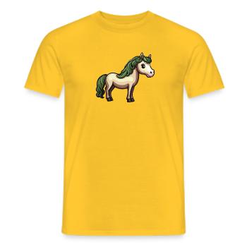 Pritty Pony - Männer T-Shirt - Gelb - Vorne - AI Model Male 178 dark (178cm)