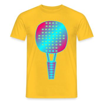 Padel Tennis - Männer T-Shirt - Gelb - Vorne - AI Model Male 178 dark (178cm)