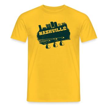 Nashville Gitarre country music citygeschenk - Men's T-Shirt - yellow - Front - AI Model Male 178 dark (178cm)